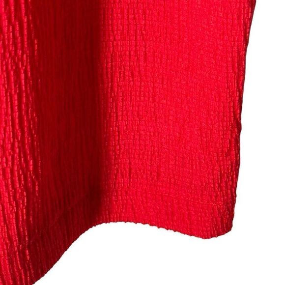 Madewell Texture & Thread Crinkle Textured Blouse in Red XS NWT - Picture 8 of 9